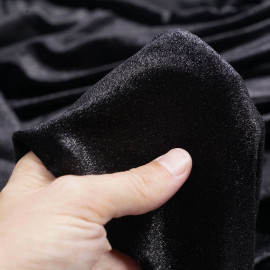 Tissu jersey velours irisé noir - mercerie en ligne - pretty mercerie 