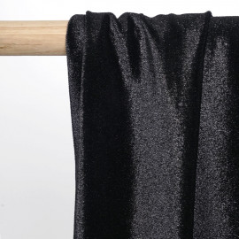 Tissu jersey velours irisé noir - mercerie en ligne - pretty mercerie 