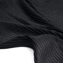Tissu plissé noir irisé - mercerie en ligne - pretty mercerie 