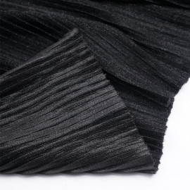 Tissu plissé noir irisé - mercerie en ligne - pretty mercerie 