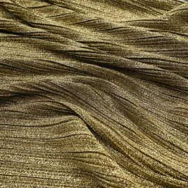 Tissu plissé pailleté doré - pretty mercerie - mercerie en ligne