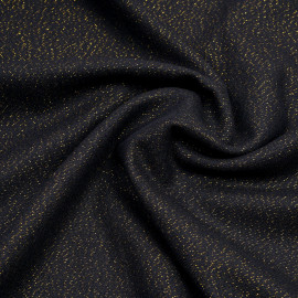 Tissu lainage noir et fil lurex doré - pretty mercerie - mercerie en ligne