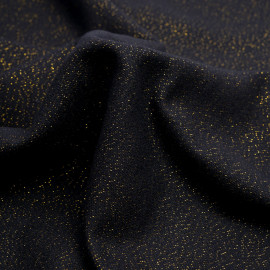 Tissu lainage noir et fil lurex doré - pretty mercerie - mercerie en ligne