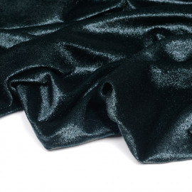 Tissu jersey velours irisé vert foncé - pretty mercerie - mercerie en ligne