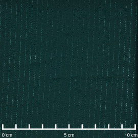 Tissu crêpe vert evergreen à rayures lurex vert - pretty mercerie - mercerie en ligne