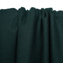 Tissu lainage vert foncé et fil lurex argenté - pretty mercerie - mercerie en ligne