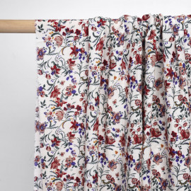 TISSU COTON IMPRIMÉ ANCRE BLEU & BLANC X 10CM
