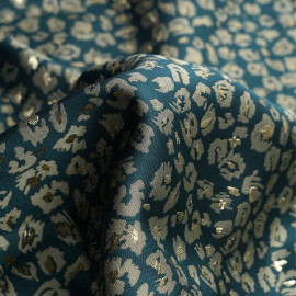 Tissu Jacquard Jardin d'hiver Blanc