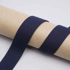 ruban élastique polyester recyclé bleu marine tricoté | pretty mercerie | mercerie en ligne