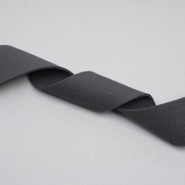 ruban élastique polyester recyclé gris tricoté | Pretty mercerie | mercerie en ligne