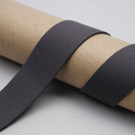 ruban élastique polyester recyclé gris tricoté | Pretty mercerie | mercerie en ligne