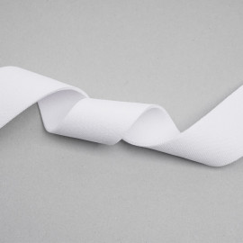 ruban élastique polyester recyclé blanc tricoté | pretty mercerie | Mercerie en ligne