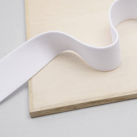 ruban élastique polyester recyclé blanc tricoté | pretty mercerie | Mercerie en ligne