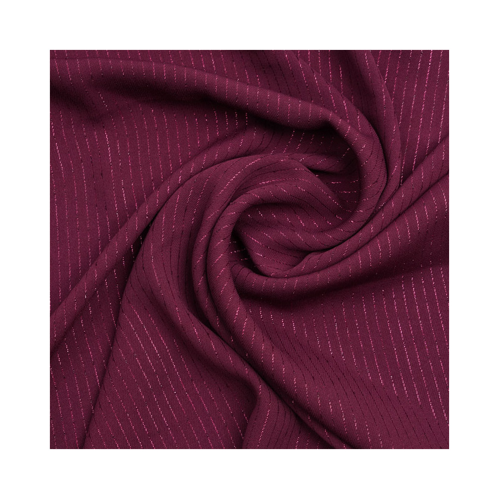 Tissu crêpe tibetan red à rayures lurex | pretty mercerie | mercerie en ligne