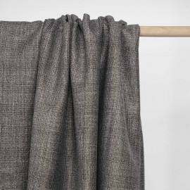 Tissu Prince de Galles noir, gris, blanc et doré | Pretty Mercerie | Mercerie en ligne