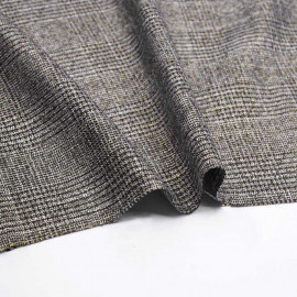 Tissu Prince de Galles noir, gris, blanc et doré | Pretty Mercerie | Mercerie en ligne