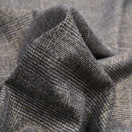 Tissu Prince de Galles noir, gris, blanc et doré | Pretty Mercerie | Mercerie en ligne