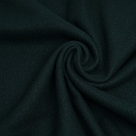 Tissu drap de laine bouillie vert foncé | Pretty Mercerie | Mercerie en ligne