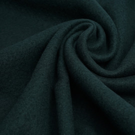 Tissu drap de laine bouillie vert foncé | Pretty Mercerie | Mercerie en ligne