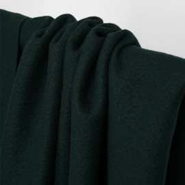 Tissu drap de laine bouillie vert foncé | Pretty Mercerie | Mercerie en ligne