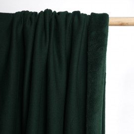 Tissu sweat gratté vert foncé | Pretty Mercerie | Mercerie en ligne