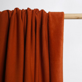 Tissu sweat gratté orange rust | Pretty Mercerie | Mercerie en ligne
