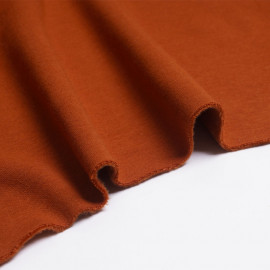 Tissu sweat gratté orange rust | Pretty Mercerie | Mercerie en ligne