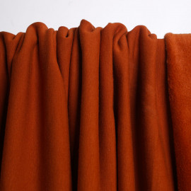 Tissu sweat gratté orange rust | Pretty Mercerie | Mercerie en ligne