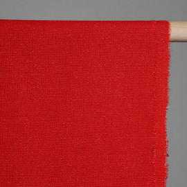 Tissu Lainage leger rouge coquelicot & or x 10cm pretty mercerie - mercerie en ligne