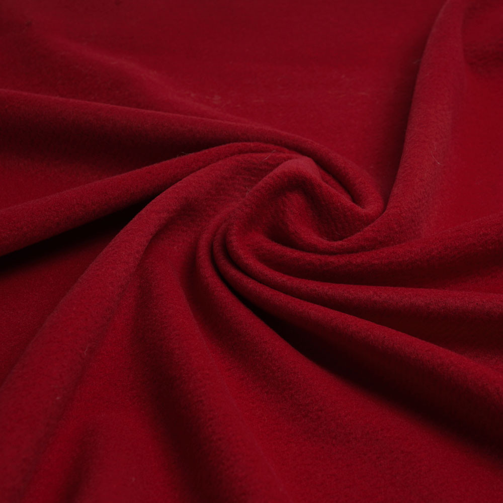 Tissu drap de laine sergé rouge tango | Pretty Mercerie | Mercerie en ligne