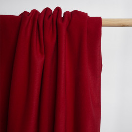 Tissu drap de laine sergé rouge tango | Pretty Mercerie | Mercerie en ligne