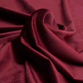 Tissu velours ras rouge garnet | Pretty Mercerie | Mercerie en ligne