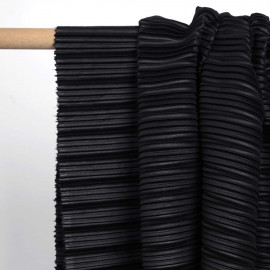 Tissu plissé noir | Pretty Mercerie | mercerie en ligne