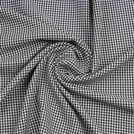 Tissu poly-viscose tissé vichy noir et blanc | Pretty Mercerie | mercerie en ligne
