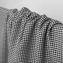 Tissu poly-viscose tissé vichy noir et blanc | Pretty Mercerie | mercerie en ligne