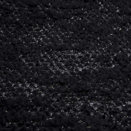 Tissu maille lainage bouclé et tricoté noir et fil lurex or | Pretty Mercerie | mercerie en ligne
