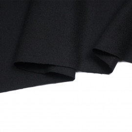 Tissu drap de laine et cachemire noir profond | Pretty Mercerie | mercerie en ligne
