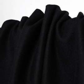 Tissu drap de laine et cachemire noir profond | Pretty Mercerie | mercerie en ligne