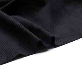 Tissu velours côtelé coton noir | Pretty Mercerie | mercerie en ligne