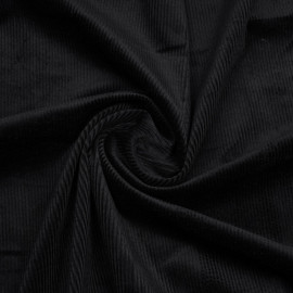 Tissu velours côtelé coton noir | Pretty Mercerie | mercerie en ligne