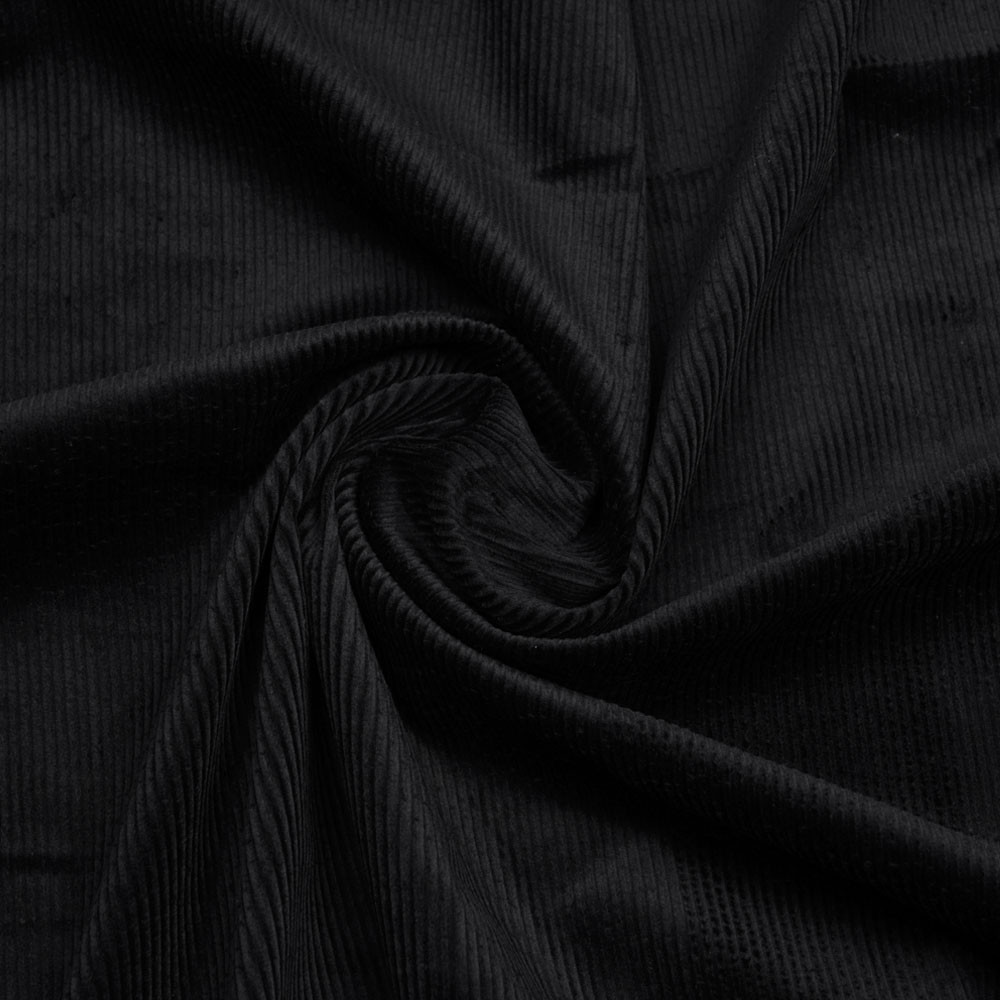 Tissu velours côtelé coton noir | Pretty Mercerie | mercerie en ligne