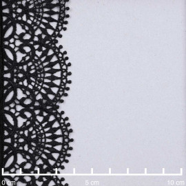 Ruban guipure noir à motif éventail | pretty mercerie | mercerie en ligne