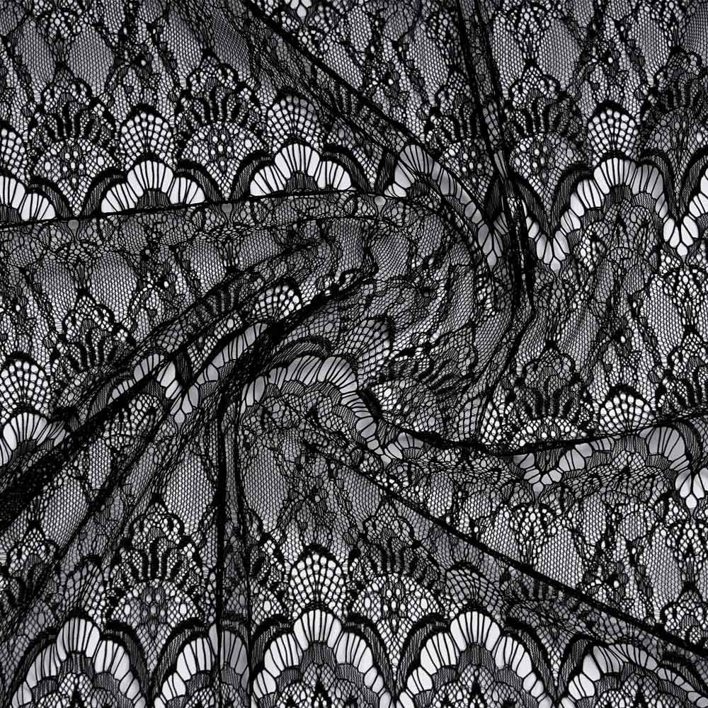 Tissu dentelle fine à motif romantique | Pretty Mercerie | mercerie en ligne