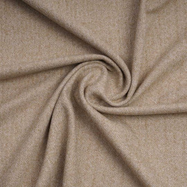 Tissu lainage tissé chevron blanc, tanin et fils dorés | pretty mercerie | mercerie en ligne