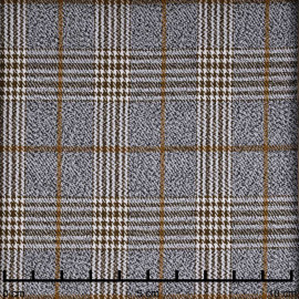 Tissu prince de Galles noir, gris, blanc et ginger | pretty mercerie | mercerie en ligne