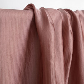 Tissu viscose jacquard rose poudré à motif tissé rayé | Pretty mercerie | mercerie en ligne