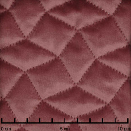 Tissu matelassé velours vieux rose à motif graphique | pretty mercerie | mercerie en ligne