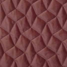 Tissu matelassé velours vieux rose à motif graphique | pretty mercerie | mercerie en ligne