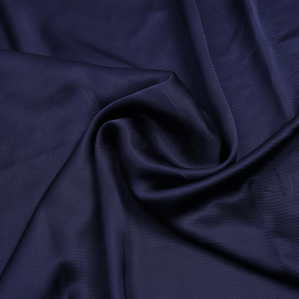 Tissu viscose jacquard bleu marine à motif tissé rayé| Pretty Mercerie | mercerie en ligne