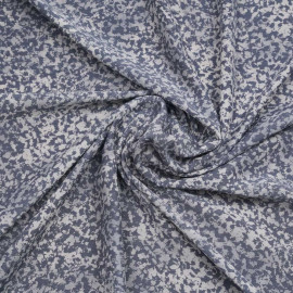 Tissu bleu gris à motif léopard blanc | Pretty Mercerie | mercerie en ligne